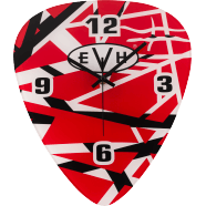 Charger l'image dans la galerie, EVH® PICK SHAPE CLOCK, RED/WHITE/BLACK STRIPES
