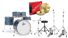 Charger l'image dans la galerie, Gretsch Drums Energy 5-Piece Drum Set with Hardware Package &amp; Cymbals - Blue Sparkle
