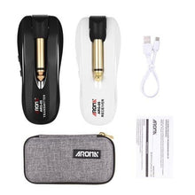 Charger l'image dans la galerie, AROMA ARG-05 WIRELESS GUITAR AUDIO TRANSMISSION SYSTEM TRANSMITTER RECEIVER BUILT-IN RECHARGEABLE BATTERY 115 FEET TRANSMISSION DISTANCE
