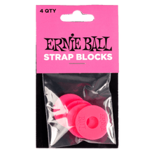 Charger l'image dans la galerie, Ernie Ball Strap Blocks - Lot de 4 - Noir/Rouge
