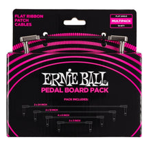 Charger l'image dans la galerie, Ernie Ball P06224 Flat Ribbon Pedalboard Patch Cable - Right Angle to Right Angle - Multi Pack Black-(8286503436543)
