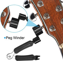 Charger l'image dans la galerie, Enrouleur de cordes de guitare / Ped, Cutter - 3 en 1 - Outil de recordage, coupe-cordes et extracteur de chevilles de chevalet
