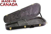 Charger l'image dans la galerie, Hardshell tear drop electric guitar case with plush interior and heavy-duty locking fasteners made in Canada
